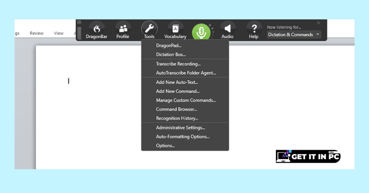 Dragon NaturallySpeaking free