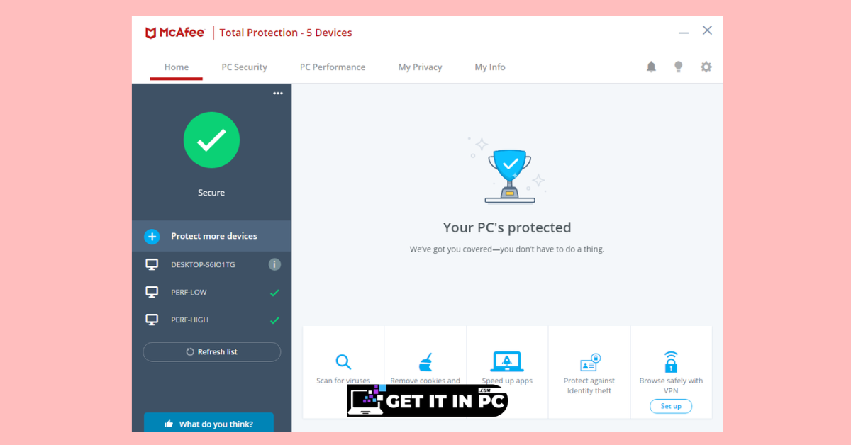 McAfee Total Protection free