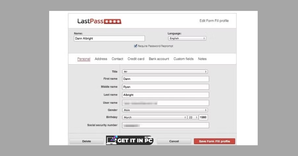 LastPass Password Manager 4.106 free